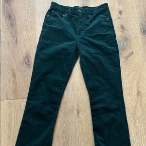 J. Crew Dark Green Corduroy Ankle Pants